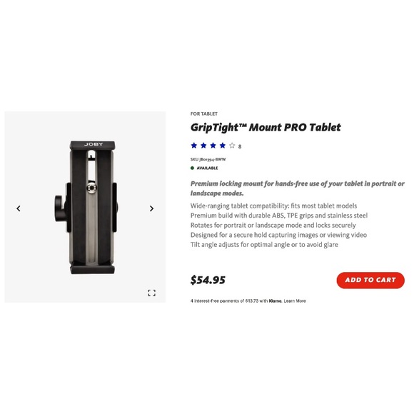 Joby GripTight Mount PRO for any Tablet NWT - Picture 2 of 8